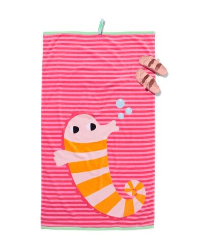 serviette de plage enfant 80 x 140 cm hippocampe velours - 5250053 - HEMA