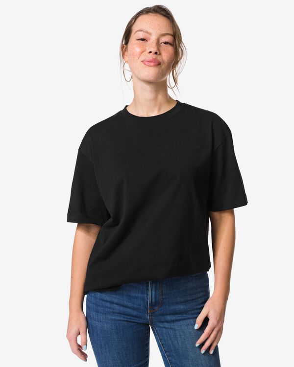 Damen-T-Shirt Do, Jersey schwarz schwarz - 36304310BLACK - HEMA