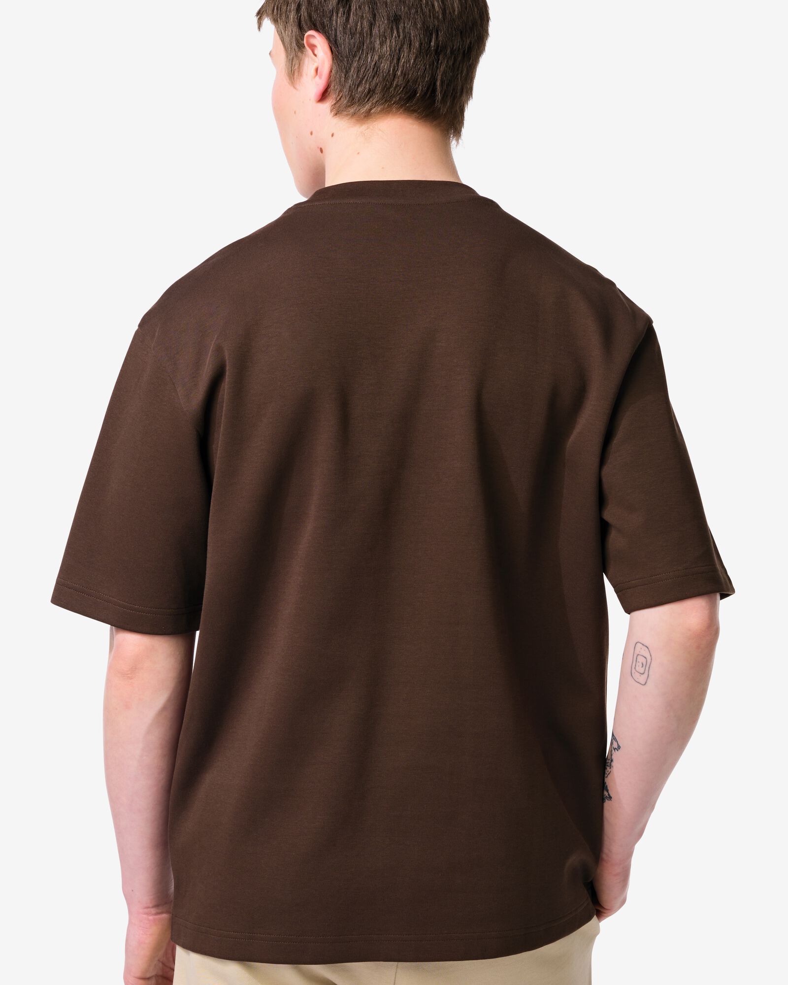 Herren-T-Shirt Job Oversized Fit dunkelbraun dunkelbraun - 2179030DARKBROWN - HEMA
