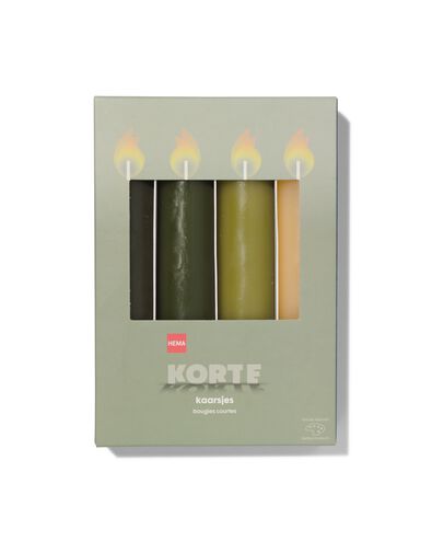4 courtes bougies dintérieur Ø2x19 vert - 13506018 - HEMA