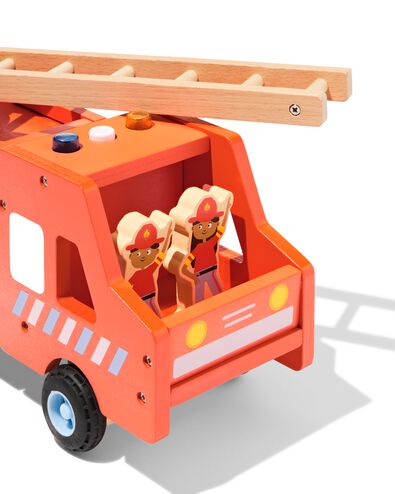 brandweerwagen 27x16x13cm hout - 15100233 - HEMA