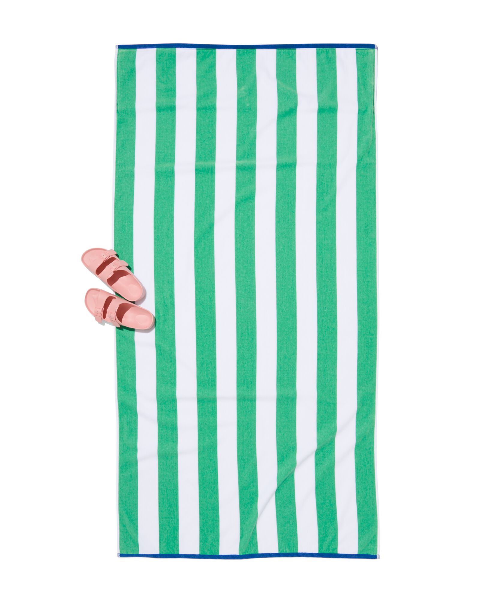 hema serviette de plage velours 90x180 rayures (vert)
