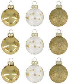 9 boules de Noël Ø4cm verre doré - 25103155 - HEMA