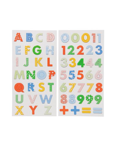 stickervellen 3D letters en cijfers 19x10  - 2 vel - 15970082 - HEMA
