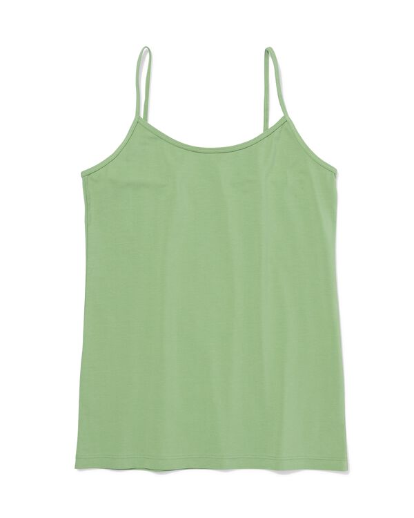 d&eacute;bardeur femme coton bretelles spaghetti  vert vert - 19602581GREEN - HEMA