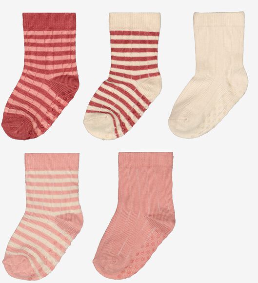 5 Paar Baby-Socken mit Bambus rosa 0-6 m - 4720441 - HEMA