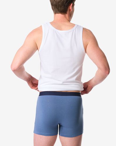 korte herenboxers - 3 stuks donkerblauw donkerblauw - 19168390DARKBLUE - HEMA