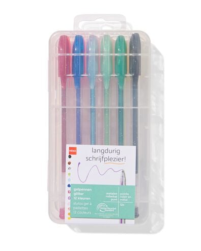 12er-Pack Glitzer-Gelschreiber - 14422320 - HEMA