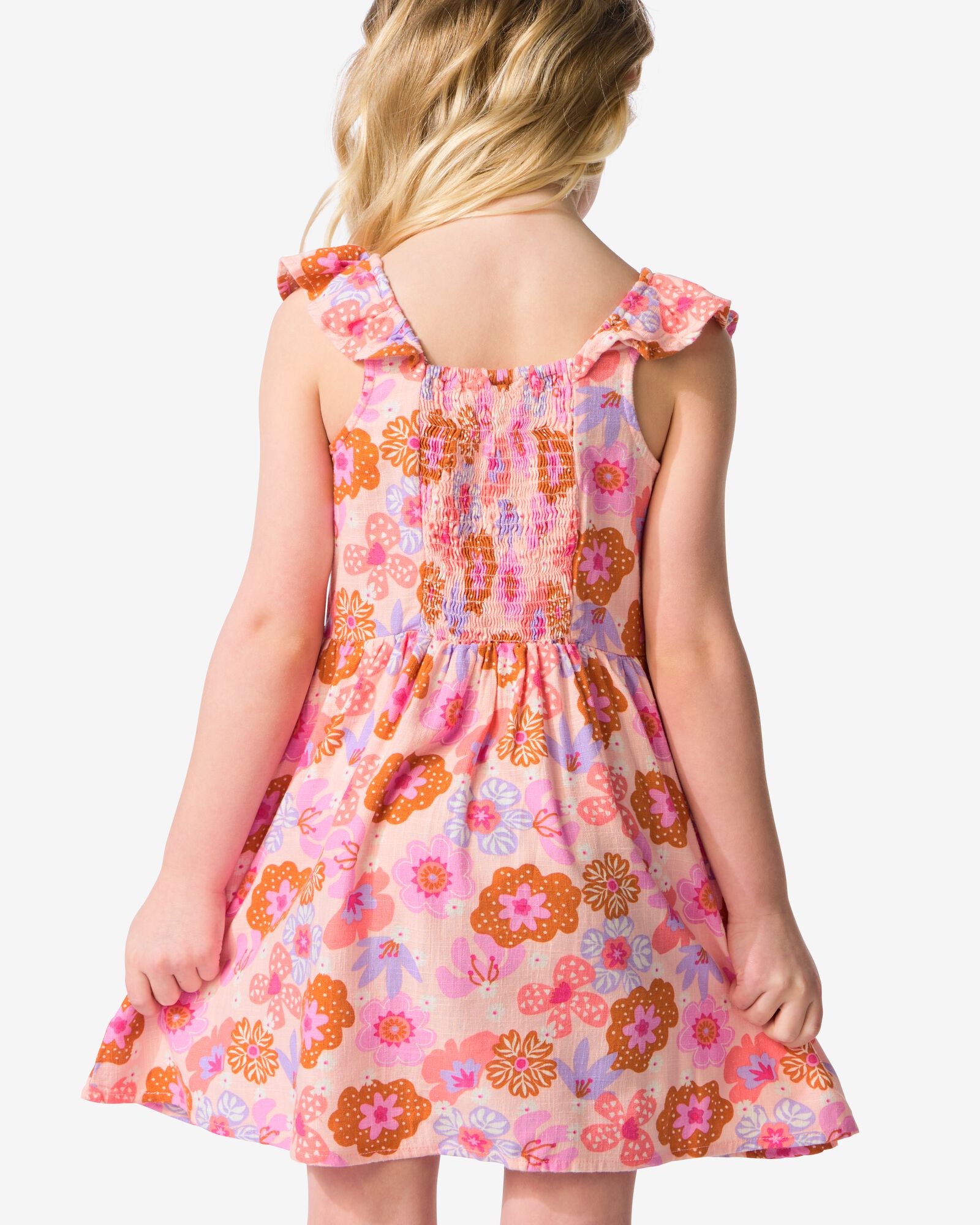 robe enfant trap&egrave;ze fleurs rose rose - 30848504PINK - HEMA