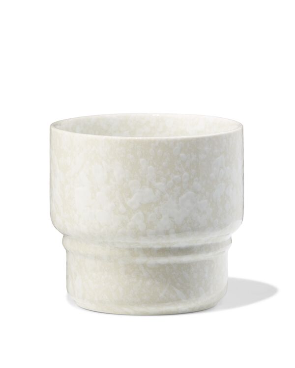 mug 350 ml fa&iuml;ence mouchet&eacute; blanc - 80660357 - HEMA