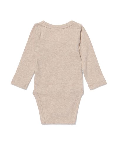 body &eacute;volutif pour nouveau-n&eacute; en bambou c&ocirc;tel&eacute;  sable - 33486610SAND - HEMA