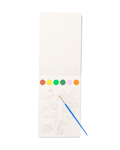 waterverfboek met kwast 14x21cm bosdieren - 15900465 - HEMA