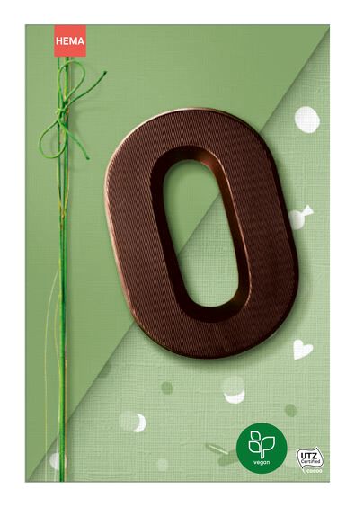 lettre en chocolat extra noir v&eacute;gan 135 grammes - O extra noir O - 10066014 - HEMA