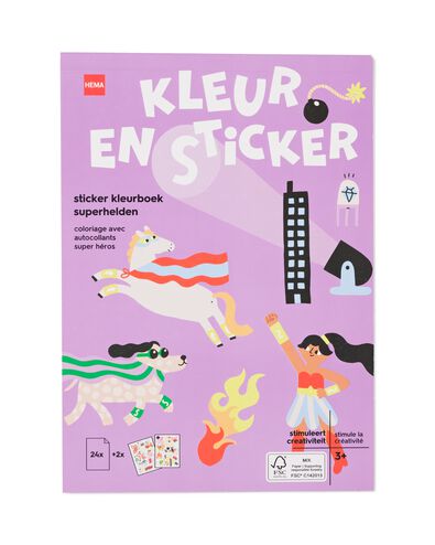 Malbuch mit Aufklebern, DIN A5, Superhelden - 15900462 - HEMA