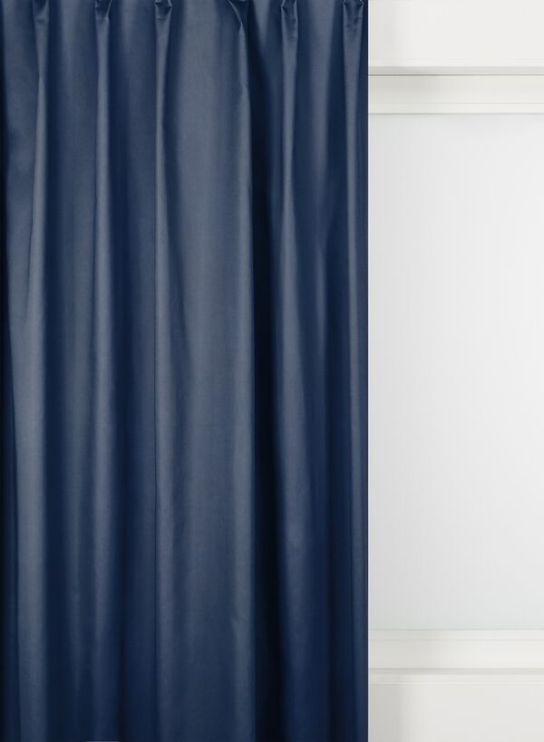 gordijnstof velours blauw - 1000016068 - HEMA