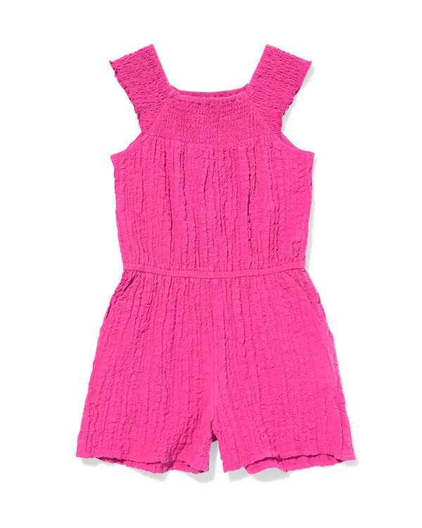 kinderjumpsuit jersey donkerroze donkerroze - 30847147DARKPINK - HEMA
