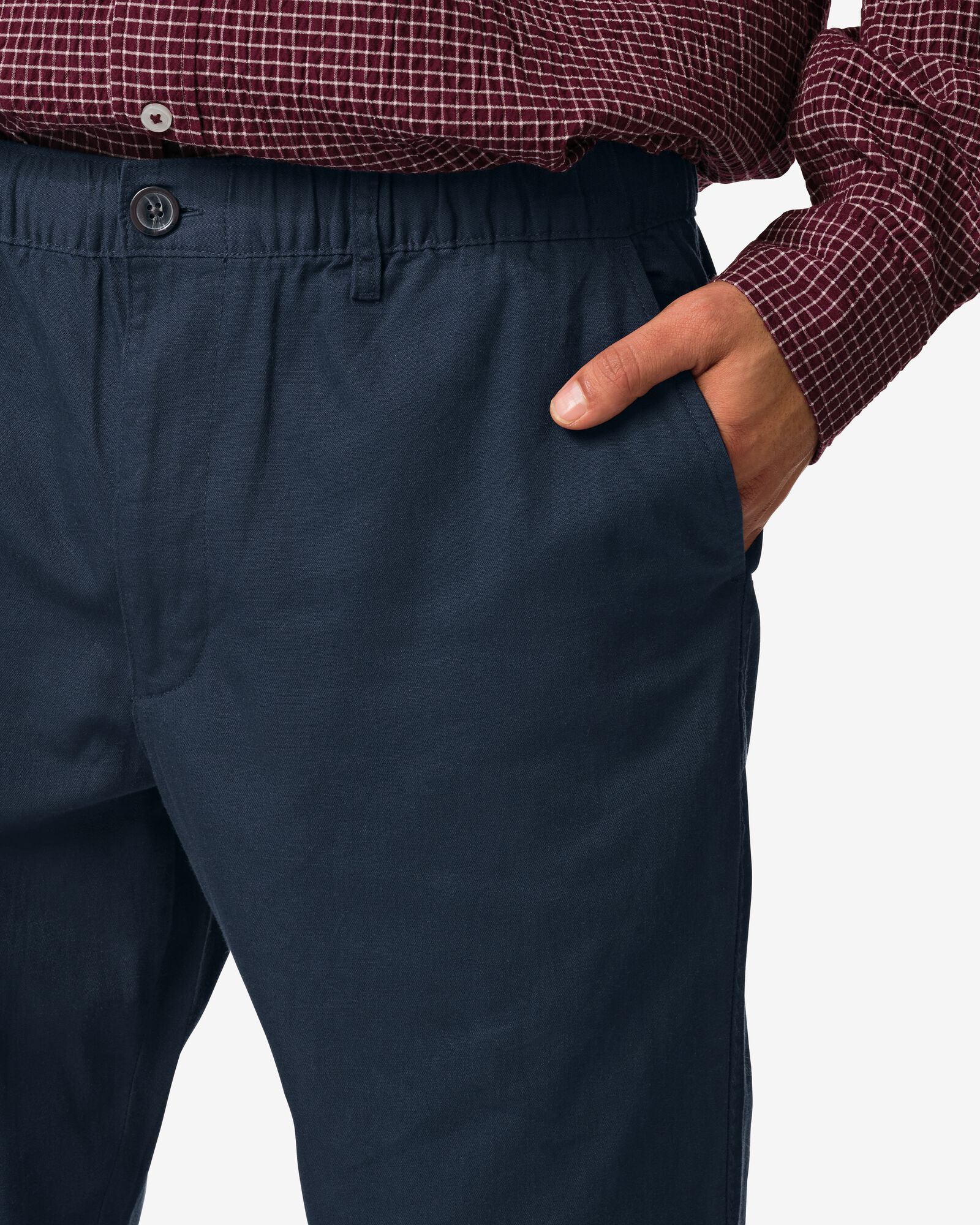 herenbroek Bas regular fit donkerblauw donkerblauw - 2140170DARKBLUE - HEMA