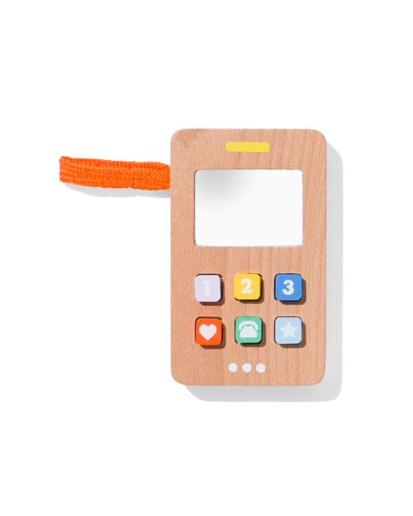 Holztelefon, 11 x 6.5 x 2 cm - 15130087 - HEMA