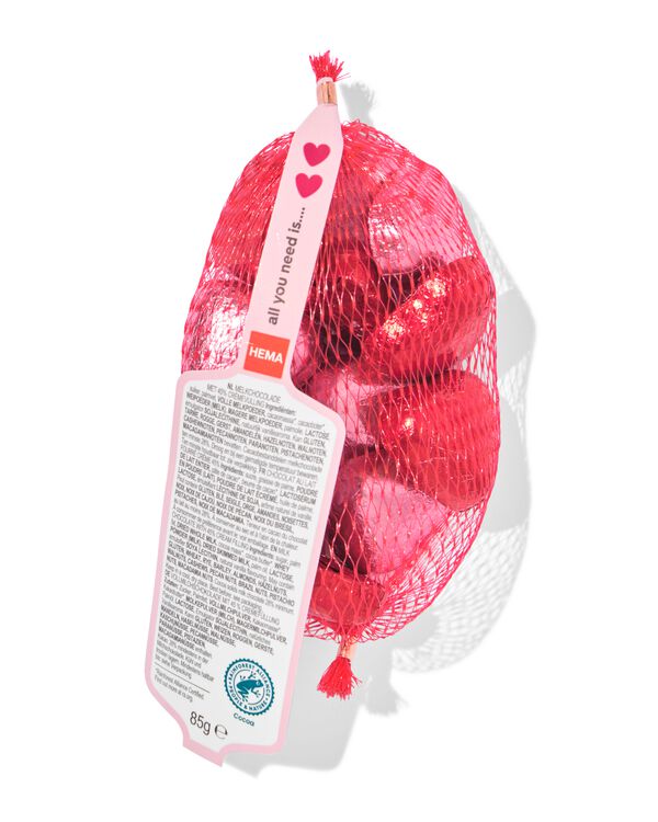 c&oelig;urs en chocolat au lait 85 g  - 24152511 - HEMA