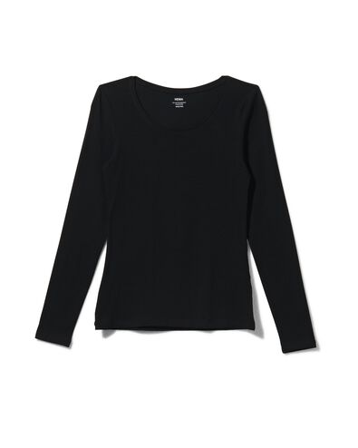 t-shirt femme classique noir L - 36396083 - HEMA