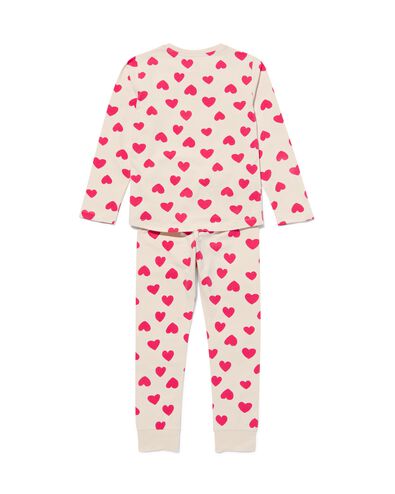 pyjama enfant coton stretch coeurs beige 146/152 - 23001586 - HEMA