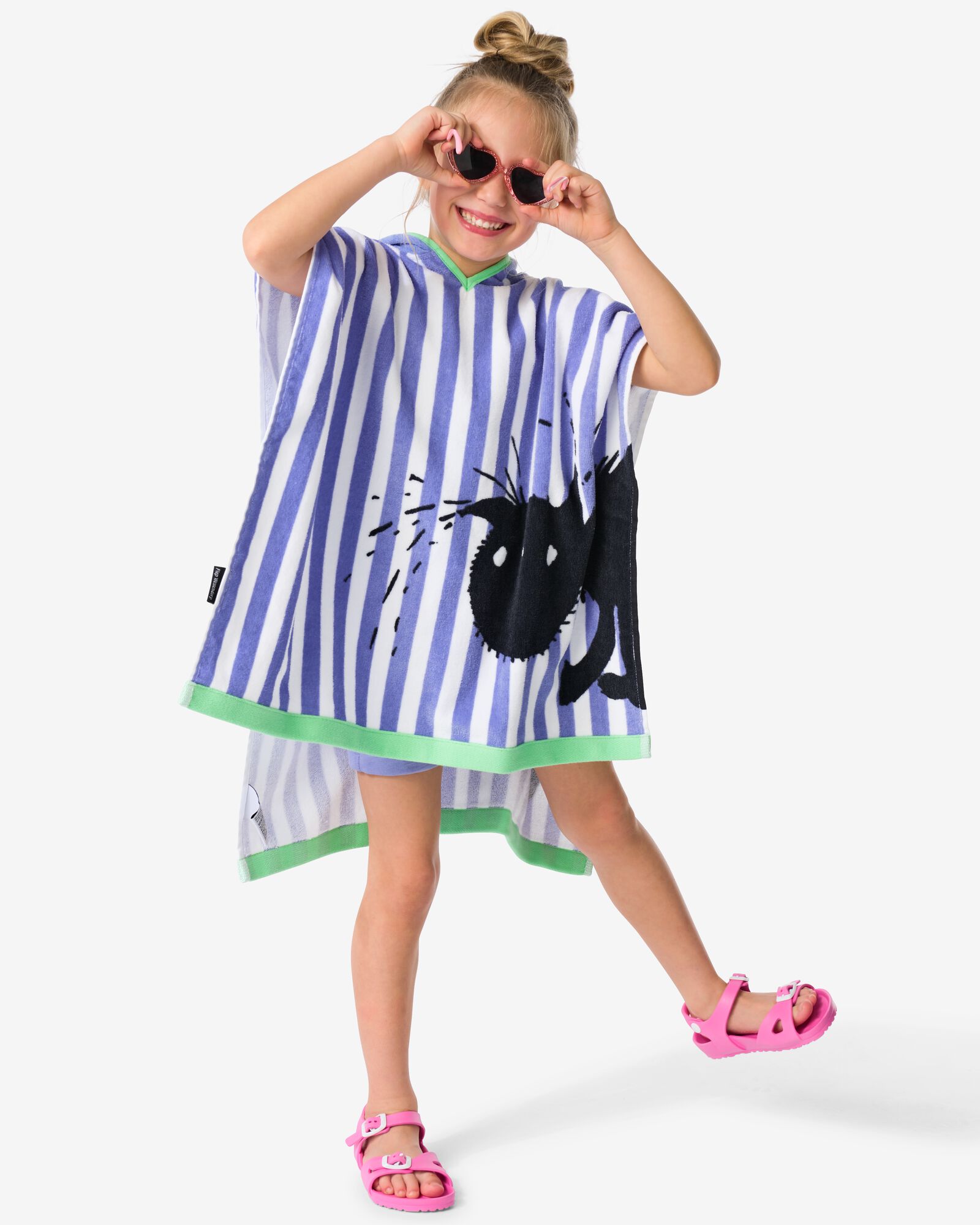 poncho de plage enfant 60 x 60 cm Siepie velours - 5250050 - HEMA
