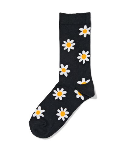 Socken, mit Baumwolle, Gänseblümchen schwarz 43/46 - 4141108 - HEMA