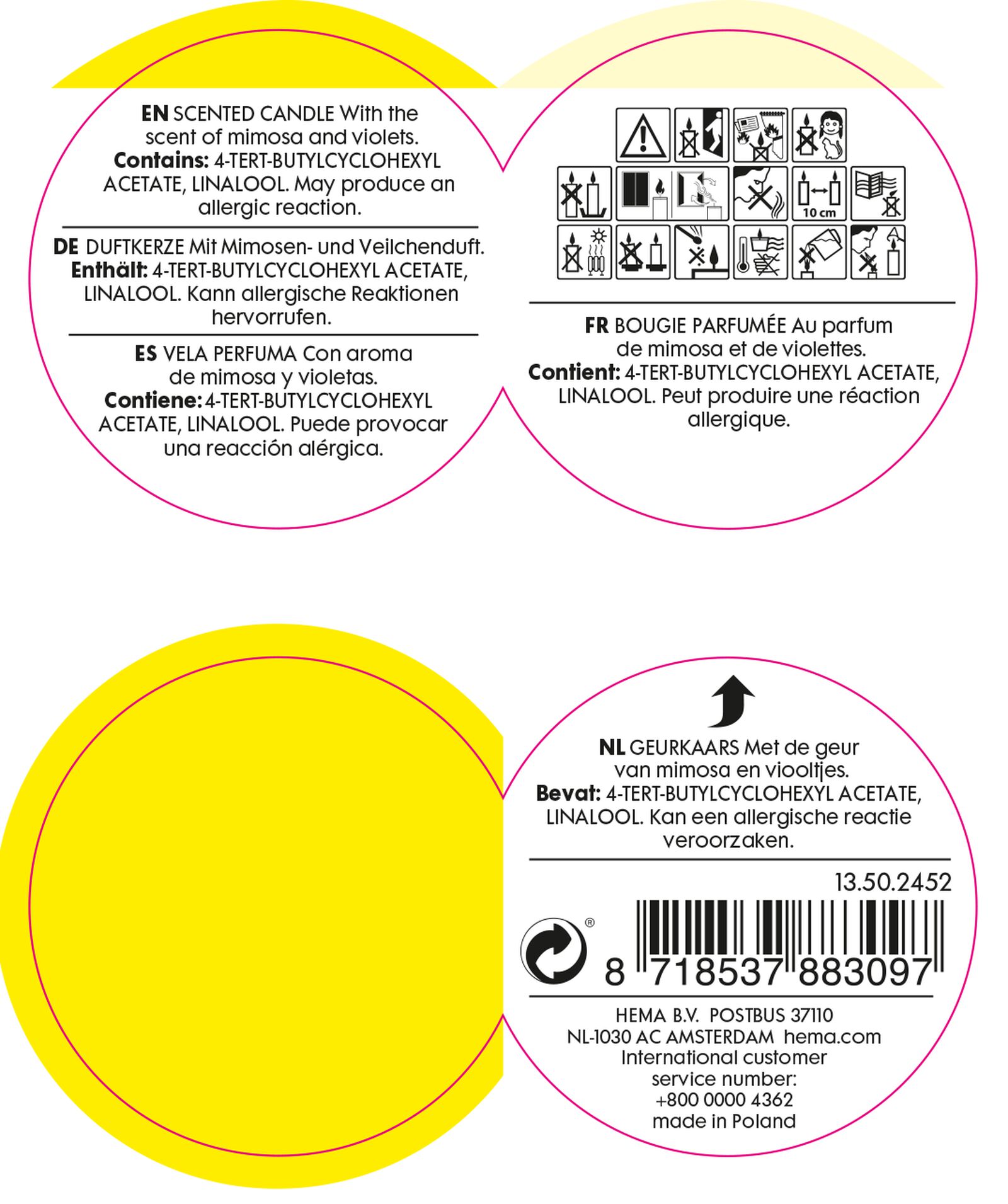 bougie parfum&eacute;e dans un verre &Oslash;6.5 linen - 13502452 - HEMA