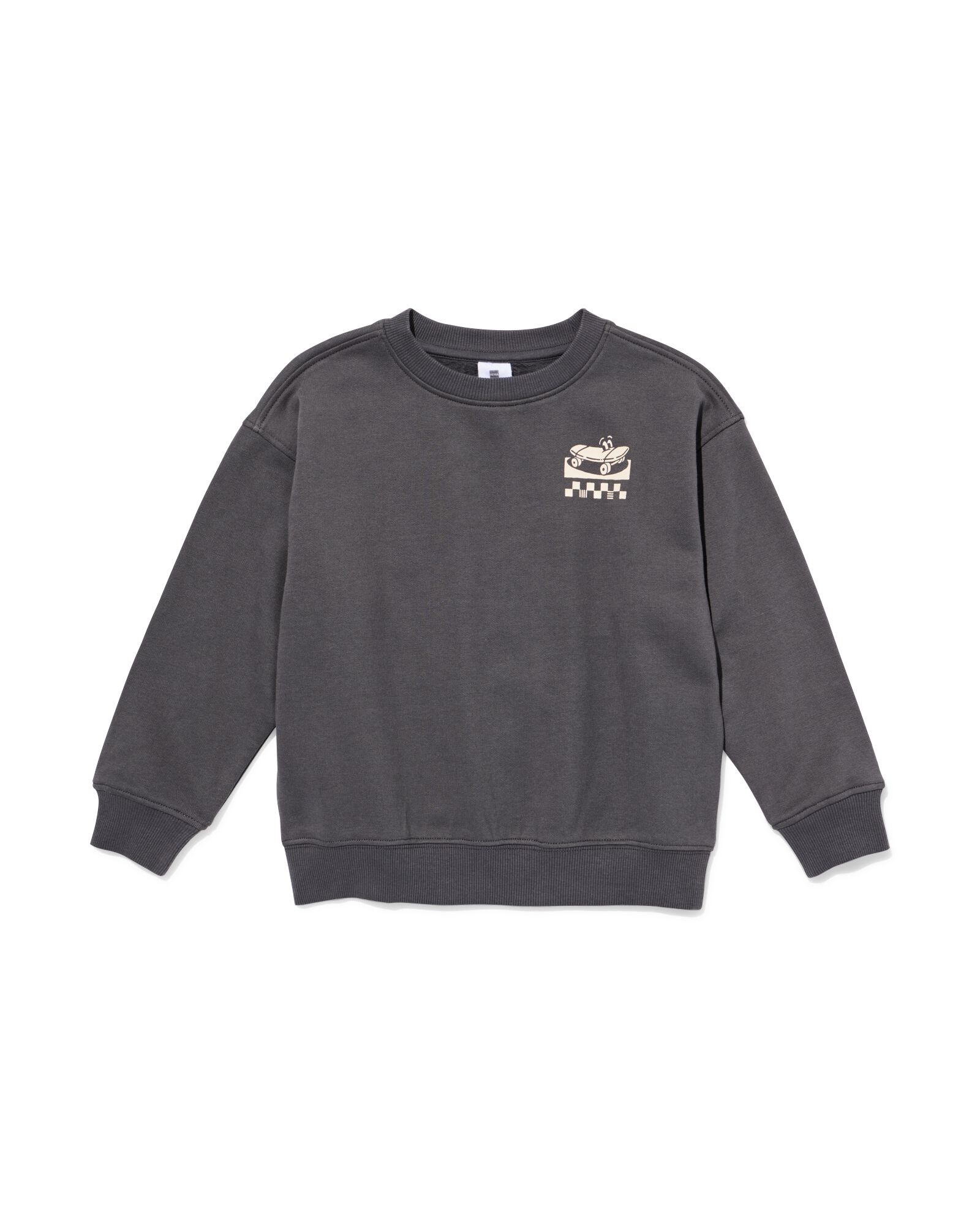 Kinderpullover aus Sweatstoff mit Skateboard dunkelgrau dunkelgrau - 30712403DARKGREY - HEMA
