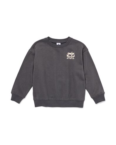 Kinderpullover aus Sweatstoff mit Skateboard dunkelgrau dunkelgrau - 30712403DARKGREY - HEMA