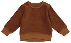 Newborn-Sweatshirt, gerippt, Velours braun braun - 1000029166 - HEMA