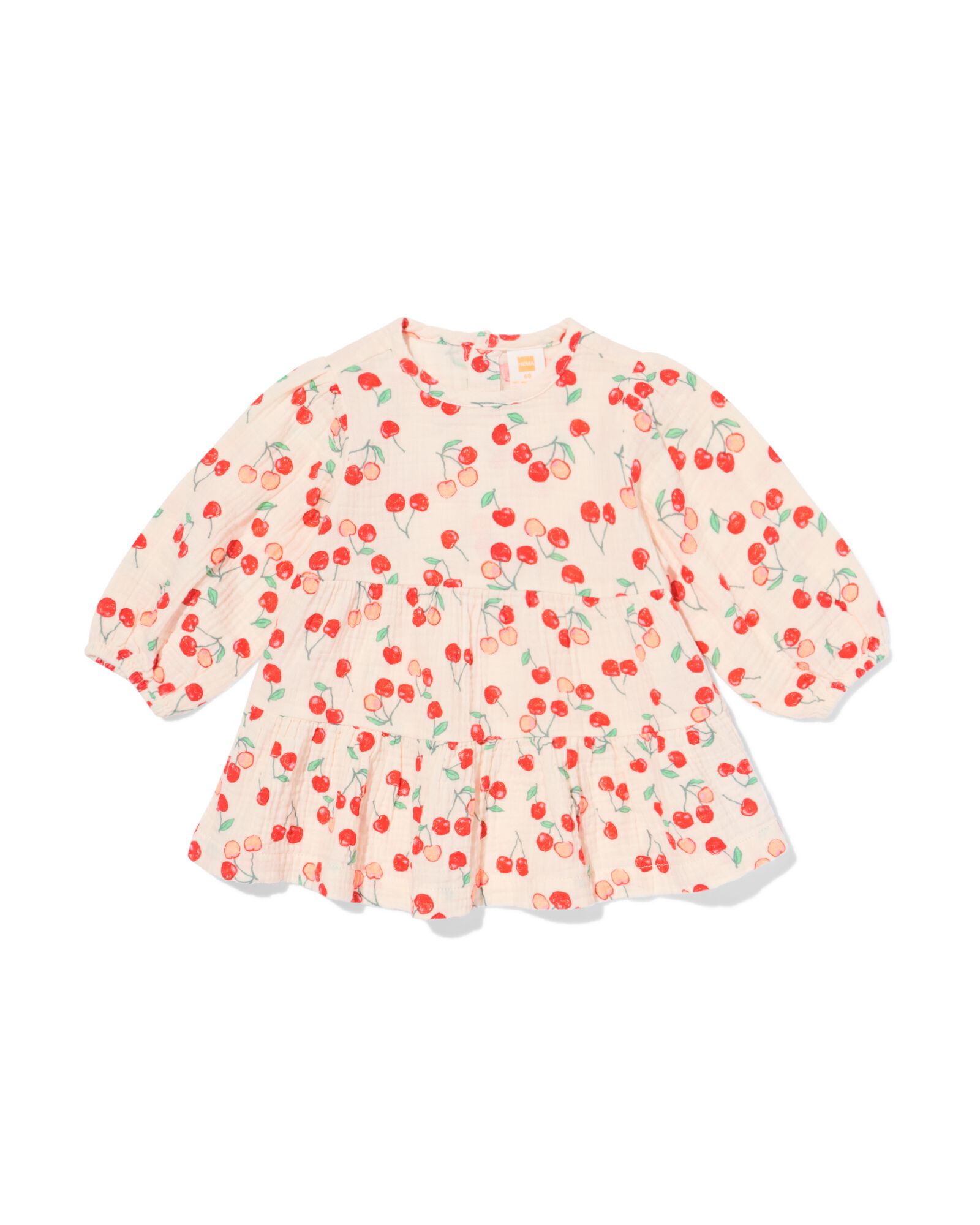 robe b&eacute;b&eacute; mousseline cerises &eacute;cru &eacute;cru - 33066770ECRU - HEMA
