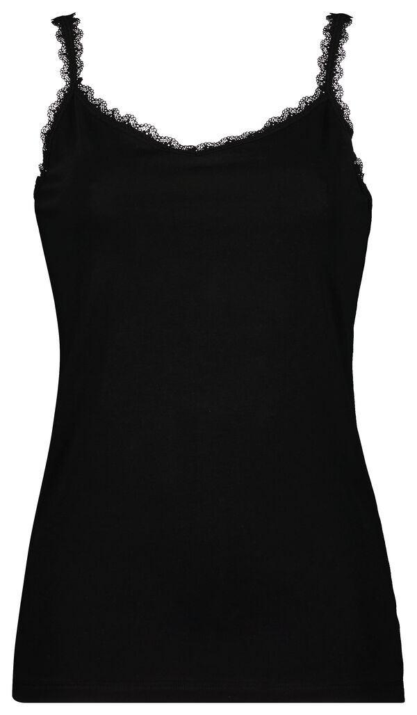 Damen-Hemd, Spitze schwarz schwarz - 1000024120 - HEMA