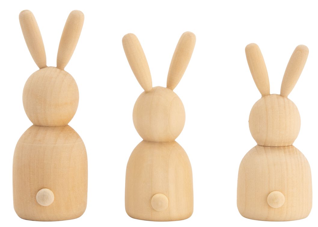 3 lapins de Pâques en bois - 25850031 - HEMA
