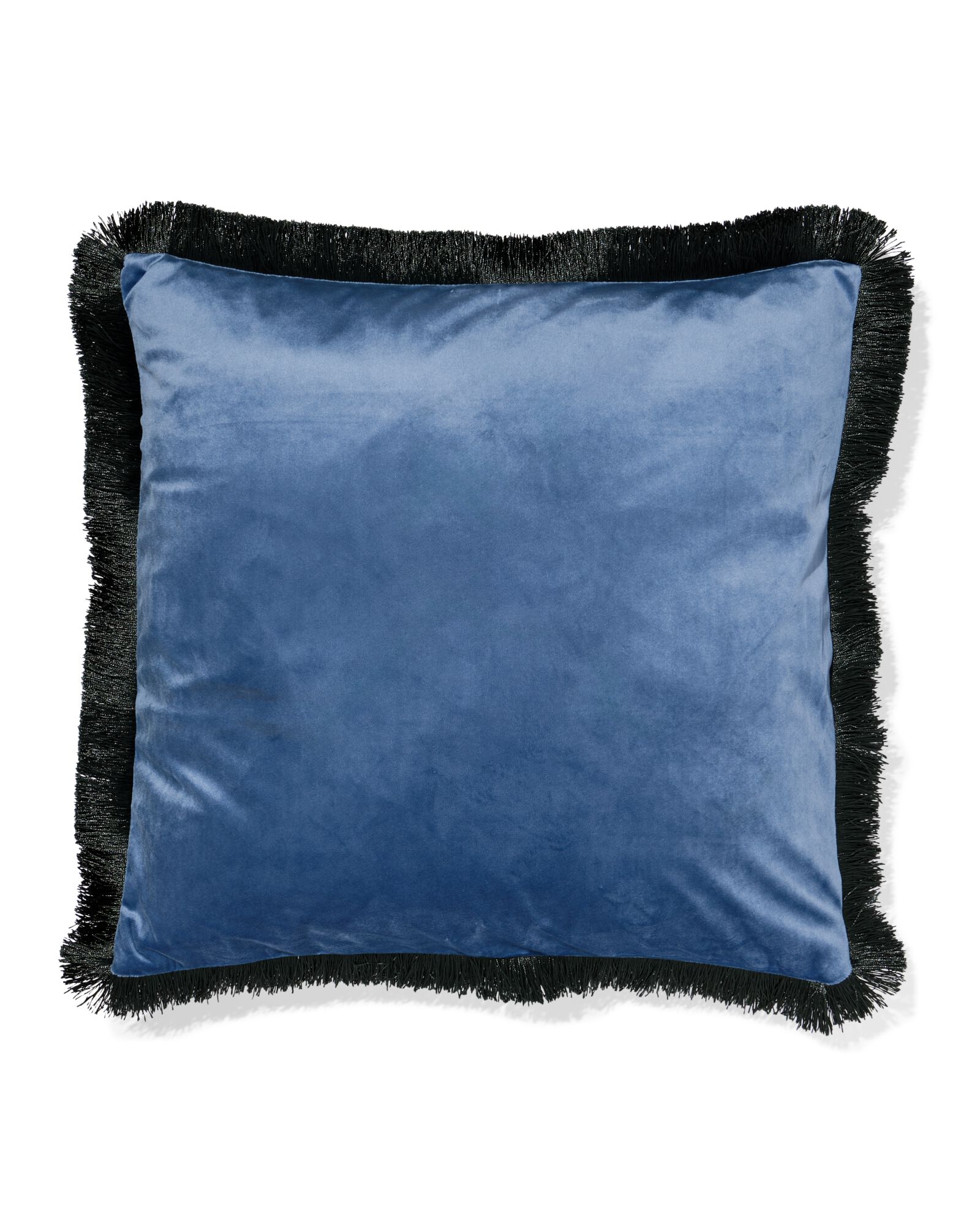 housse de coussin 50x50cm franges bleu - 7325159 - HEMA