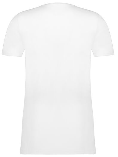 Herren-T-Shirt, Slim Fit, V-Ausschnitt , extralang, Bambus weiß S - 34272735 - HEMA