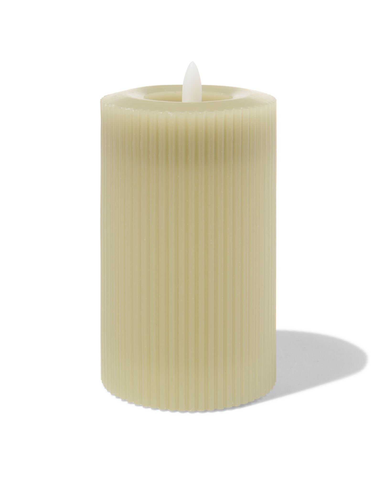 bougie nervur&eacute;e LED avec cire &Oslash;7.5x12.5 vert clair - 13550058 - HEMA