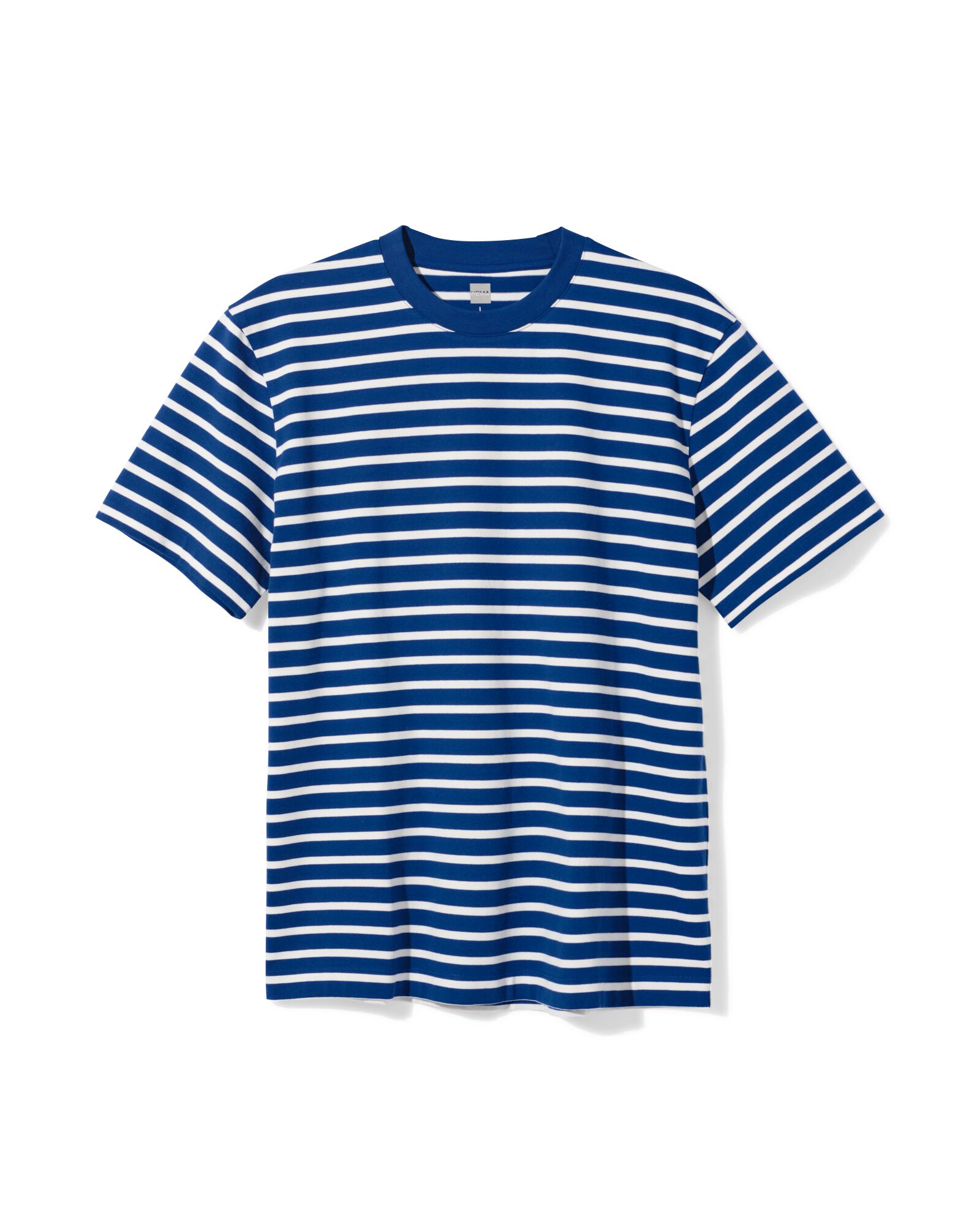 heren T-shirt Elias regular fit strepen blauw blauw - 2129840BLUE - HEMA
