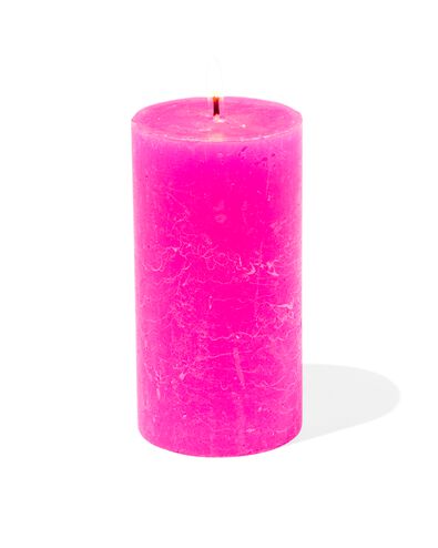 rustieke kaarsen fluor roze 7 x 13 - 13502914 - HEMA
