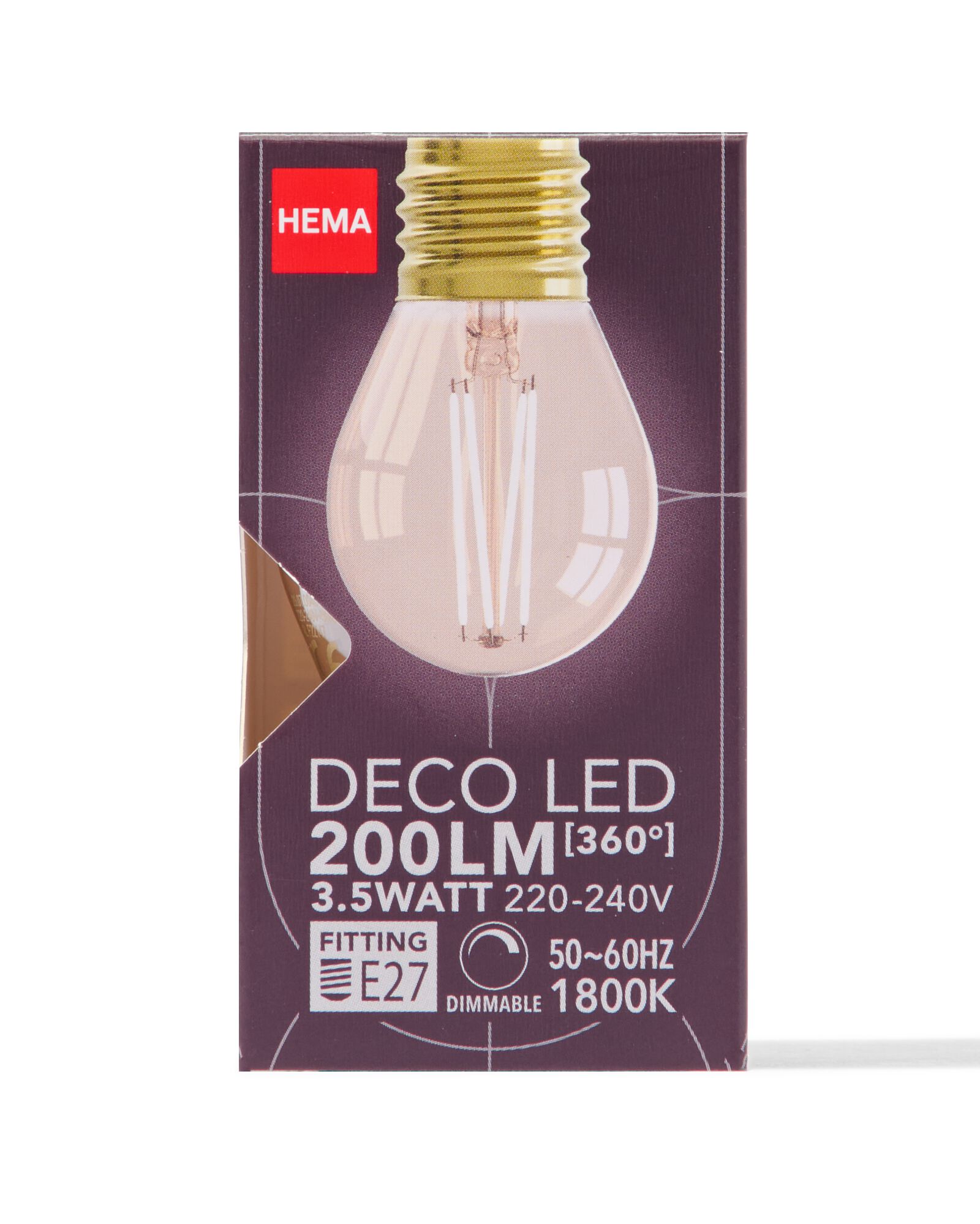 LED-Lampe, E27, 3.5 W, 200 lm, Kugellampe, Gold - 20070042 - HEMA
