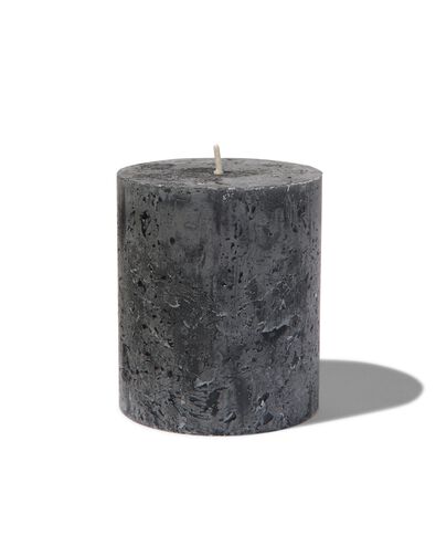rustikale Kerze, 8 x 7 cm, anthrazit schwarz 7 x 8 - 13502008 - HEMA