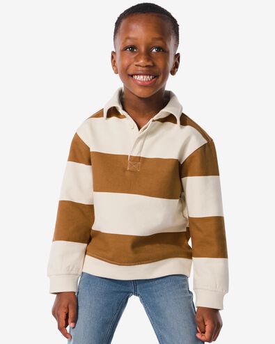 kindersweater strepen bruin 98/104 - 30778916 - HEMA