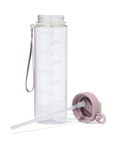 bidon de sport avec paille 1L rose-vert - 80650281 - HEMA
