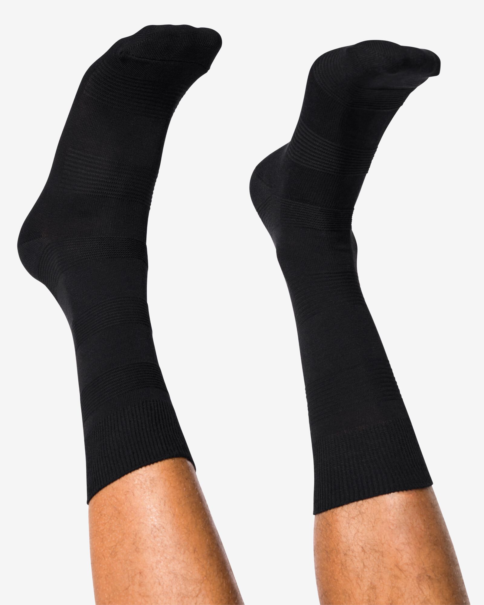 Herrensocken 1 Paar mit 3D-Streifen schwarz schwarz - 4104780BLACK - HEMA