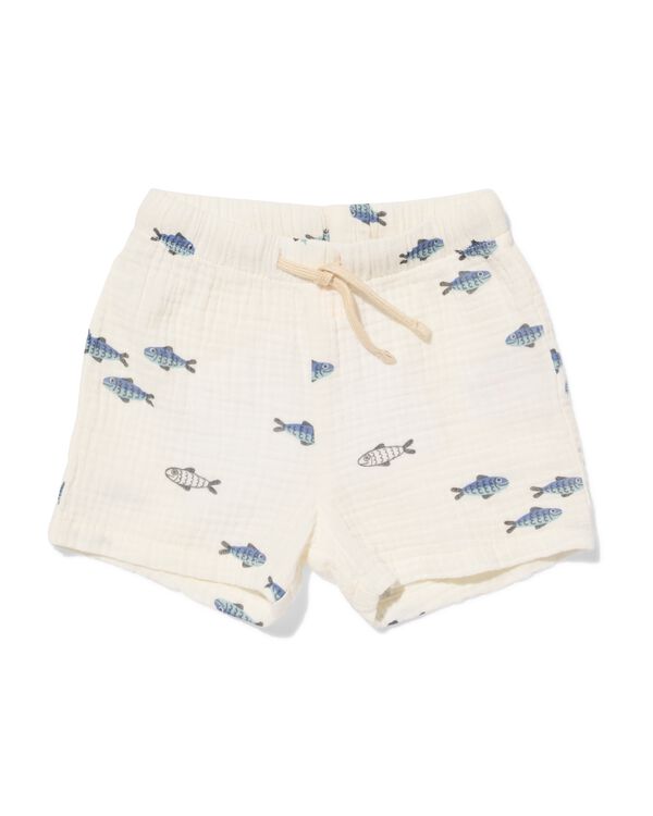 short nouveau-n&eacute; coupe confortable mousseline animaux blanc cass&eacute; blanc cass&eacute; - 33455120OFFWHITE - HEMA