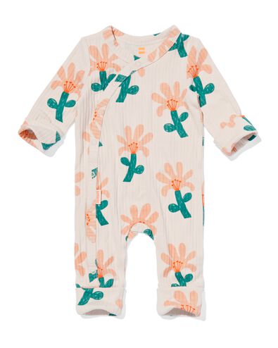newborn meegroei jumpsuit met bamboe ecru - 33479510ECRU - HEMA