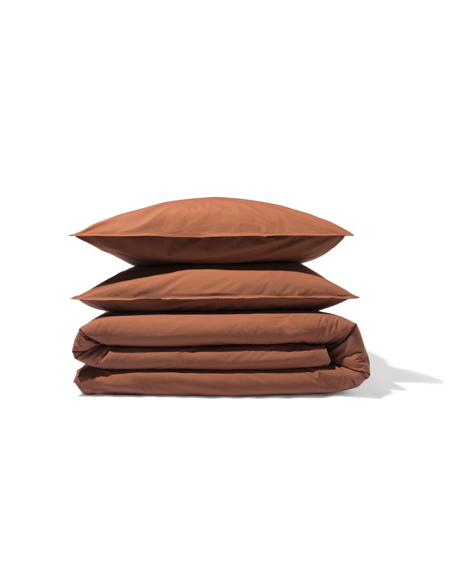 housse de couette 240 x 200/220 cm, percale de coton marron - 5700278 - HEMA
