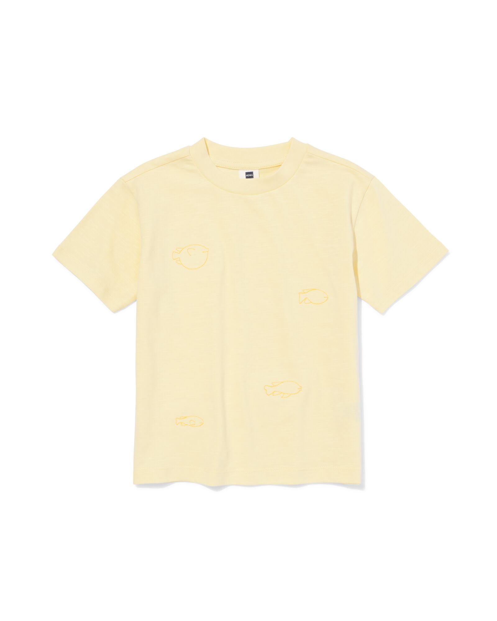 kinder T-shirt vissen lichtgeel lichtgeel - 30718102LIGHTYELLOW - HEMA