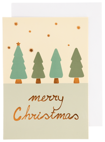 5er-Pack Weihnachtskarten mit Umschlägen, 13.5 x 9.5 cm, Weihnachtsbäume - 25340136 - HEMA
