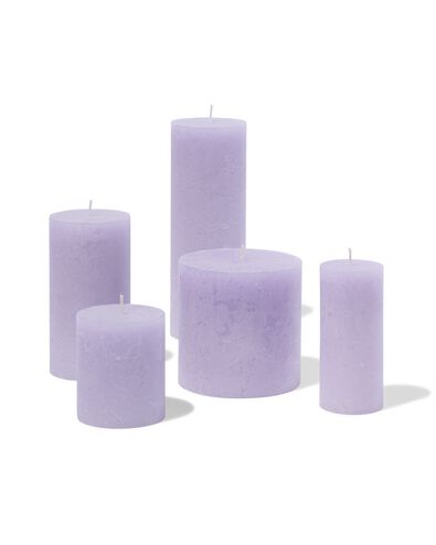 rustieke kaarsen lila lila - 1000029578 - HEMA